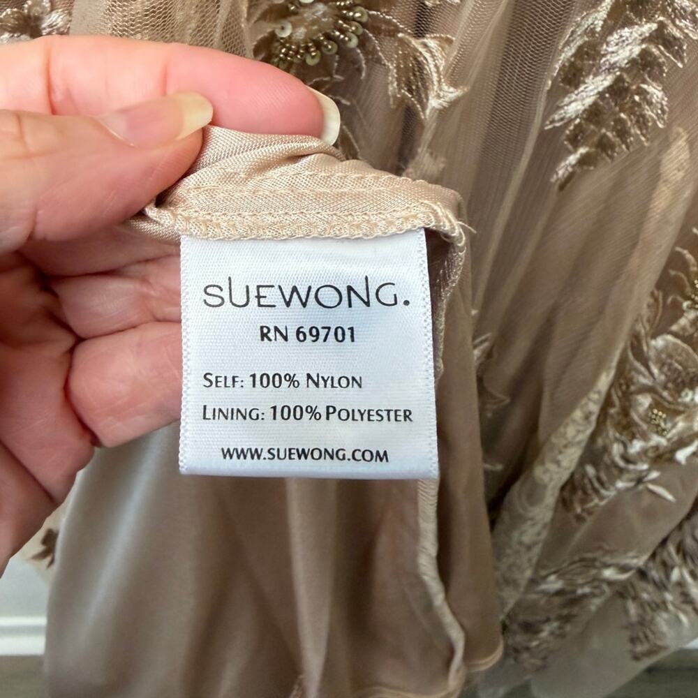 NWT Sue Wong Beaded Embroidered V-Neck Maxi Dress 16 - Picture 10 of 16